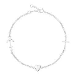 LUND COPENHAGEN SØLV ARMBÅND MED TRO HÅB KÆRLIGHED - 9011258