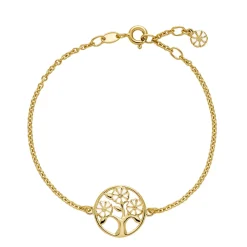 LUND COPENHAGEN SØLV FORGYLDT ARMBÅND MED LIVETS TRÆ - 9015063-M