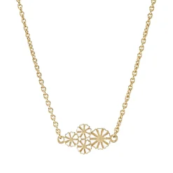 LUND COPENHAGEN SØLV FORGYLDT HALSKÆDE MED 4 MARGUERITER - 9025046-M