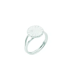 LUND COPENHAGEN SØLV MARGUERIT RING 11 MM HVID - 907011-H