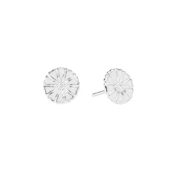 LUND COPENHAGEN SØLV ØRERING MARGUERIT HVID 9MM - 909009-4-H