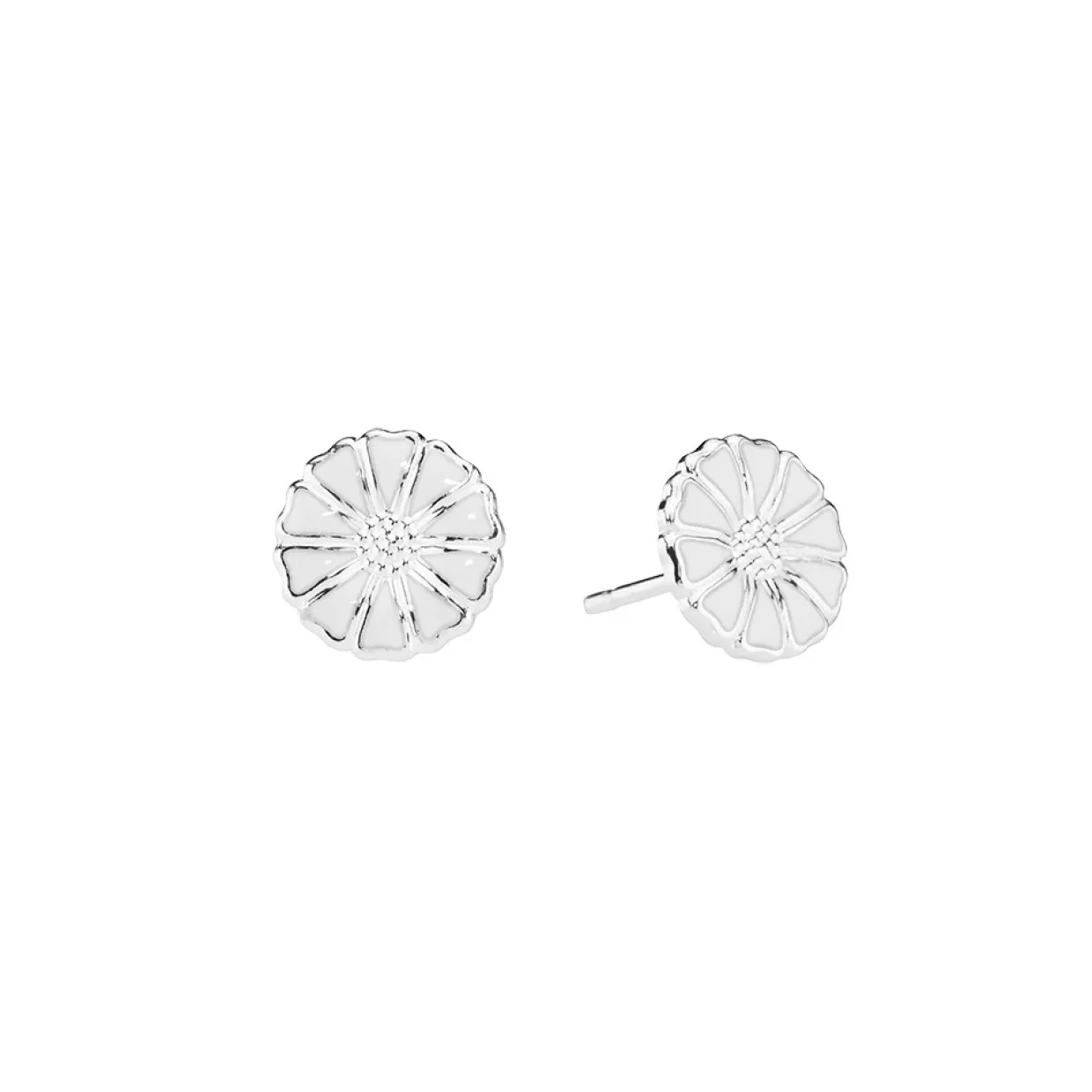 LUND COPENHAGEN SØLV ØRERING MARGUERIT HVID 9MM - 909009-4-H