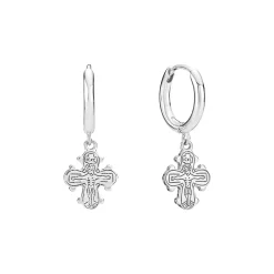 LUND COPENHAGEN SØLV ØRERINGE MED DAGMAR KORS - 9091264
