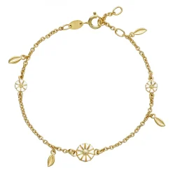 LUND OF COPENHAGEN ARMBÅND SØLV FORGYLDT BLADE MARGUERITE - 9015056-M