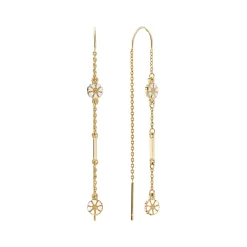 LUND ØRERINGE SØLVFORGYLDTE KÆDER MED MARGUERIT OG PIND - 9095049-M