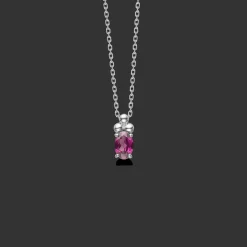 MADS Z BERRY HALSKÆDE I SØLV MED GRANAT - 2126092