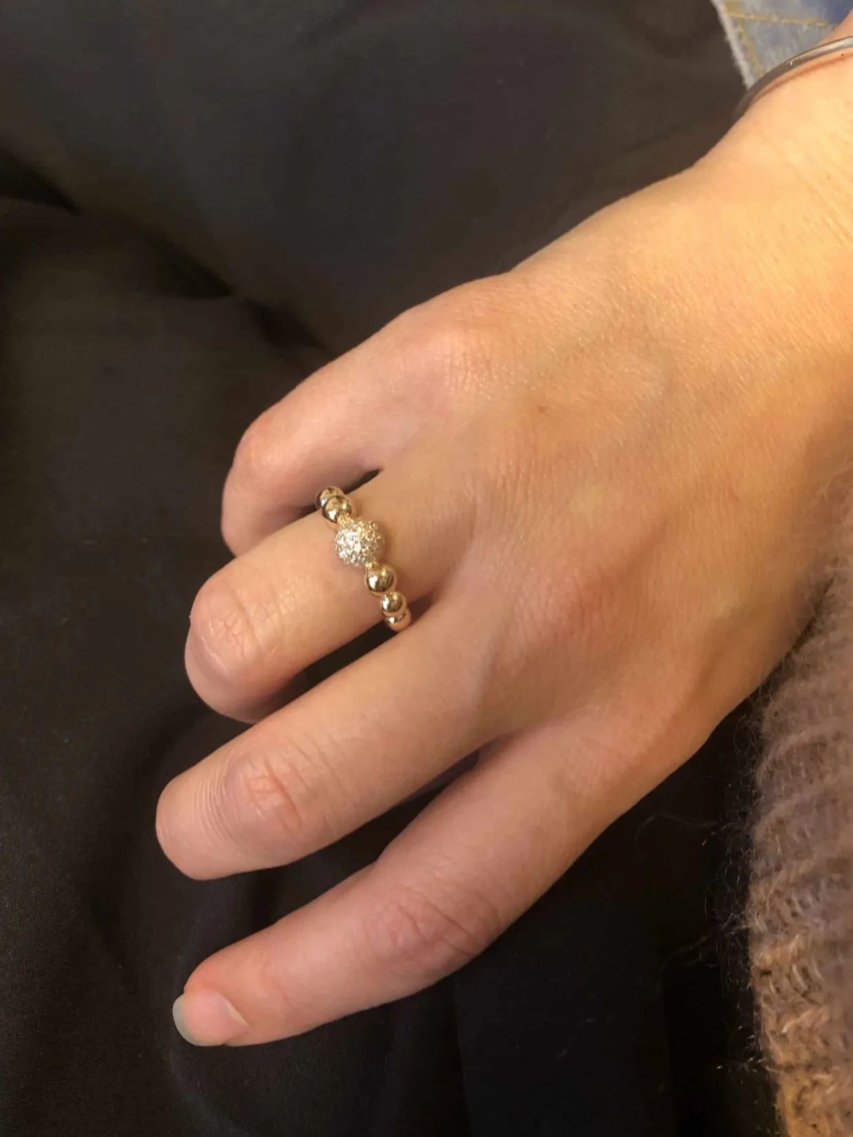 MADS Z BIG DIAMOND BALL RING 14KT -1541078