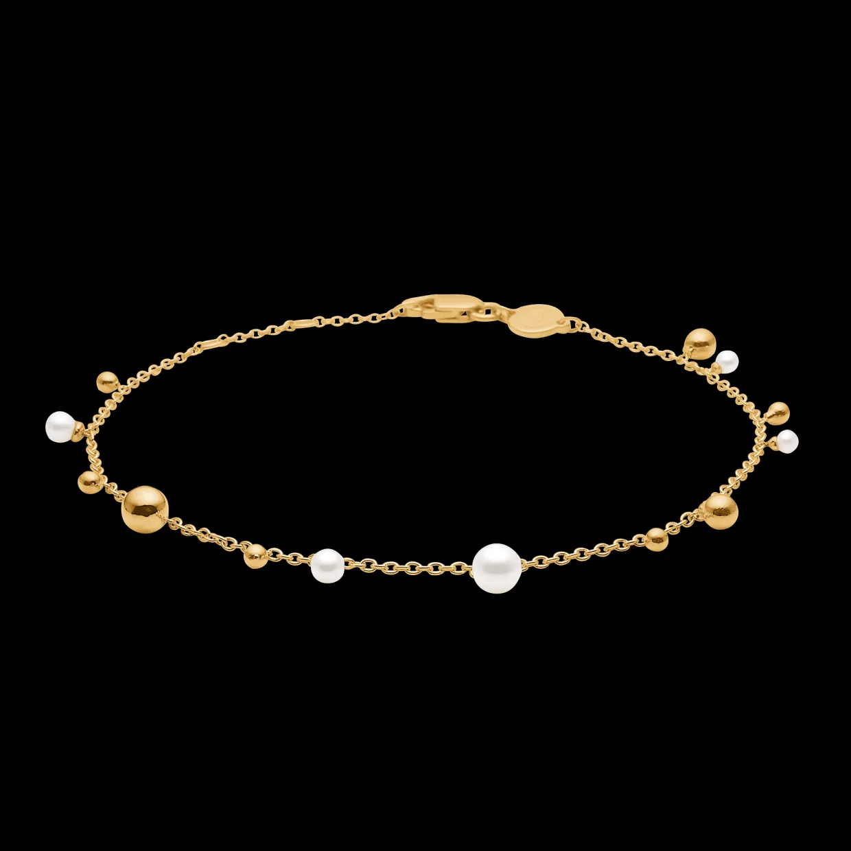 MADS Z BUBBLES N' PEARLS ARMBÅND 14 KARAT GULD MED PERLER - 1553166