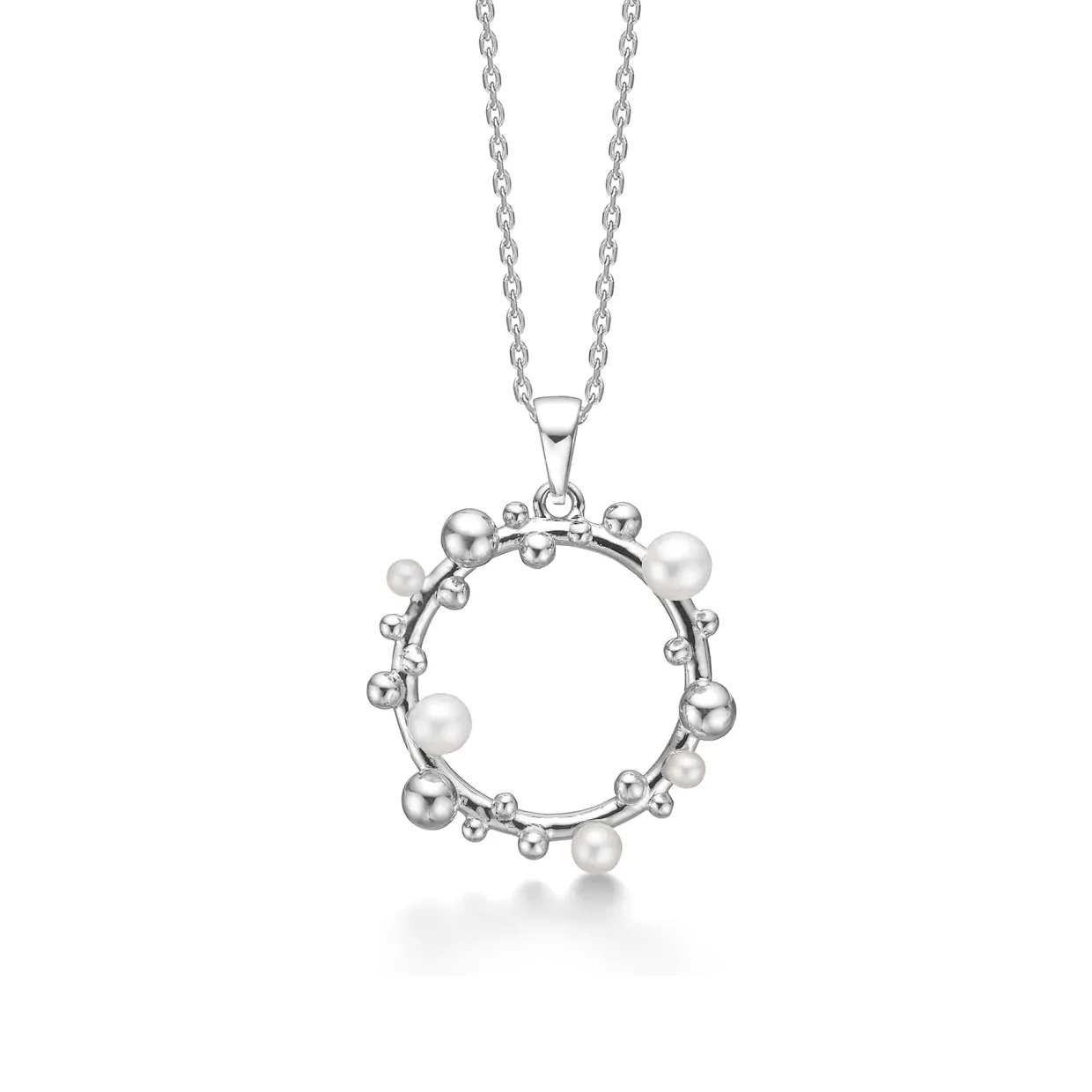 MADS Z BUBBLES N' PEARLS HALSÆDE SØLV MED PERLER - 2123166