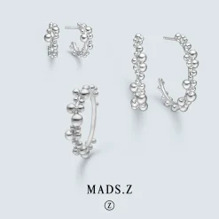 MADS Z BUBBLES ØRERINGE HALVCREOL 13 MM I SØLV - 2110066