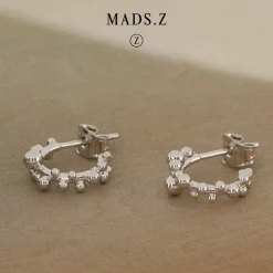 MADS Z BUBBLES ØRERINGE HALVCREOL 13 MM I SØLV - 2110066