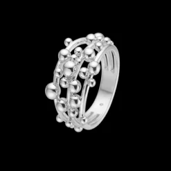 MADS Z BUBBLES RING SØLV MED TRÅD OG SMÅ KUGLER - 2140166