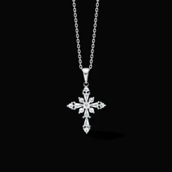 MADS Z CELESTIAL BY MEDINA HALSKÆDE I SØLV MED HVID TOPASER - 3126902