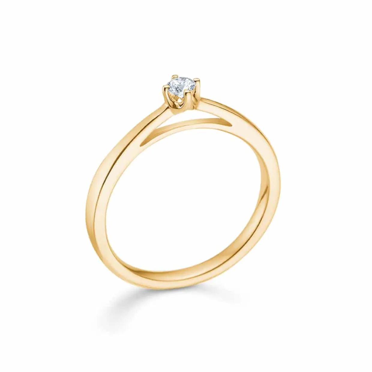 MADS Z CROWN 14 KARAT GULD RING MED BRILLANT 0,09 CARAT - 1541609