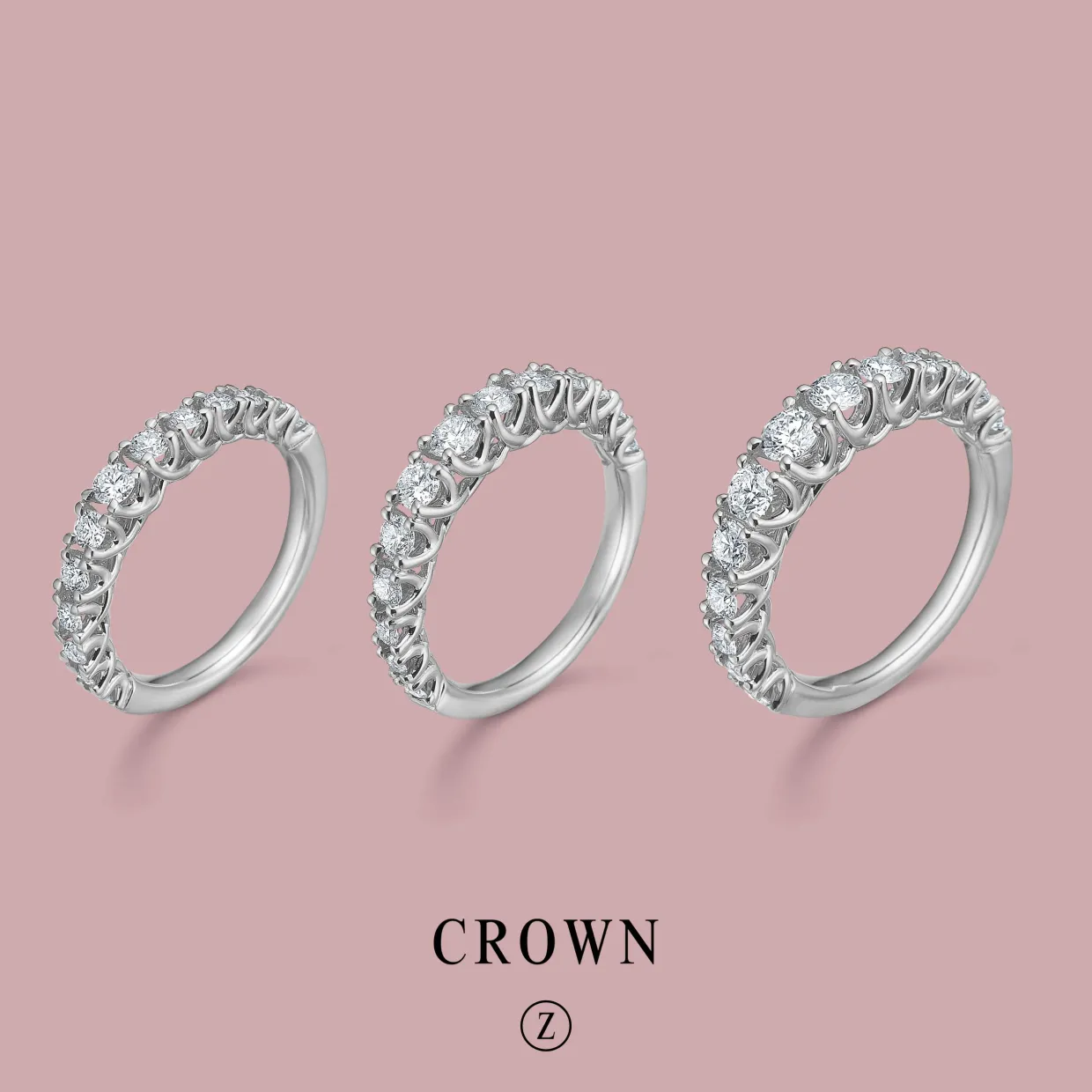 MADS Z CROWN PRINCESS RING 14 KARAT HVIDGULD MED BRILLANTER 0,75 CARAT - 1641975