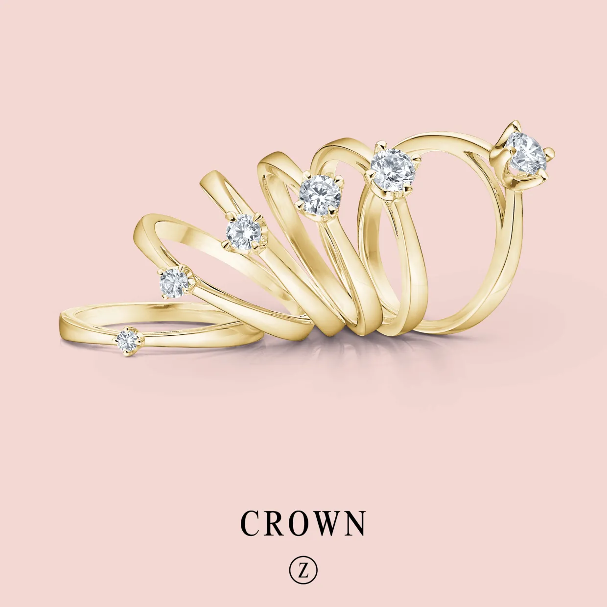 MADS Z CROWN RING 14 KARAT GULD MED BRILLANT 0,04 CARAT - 1541604