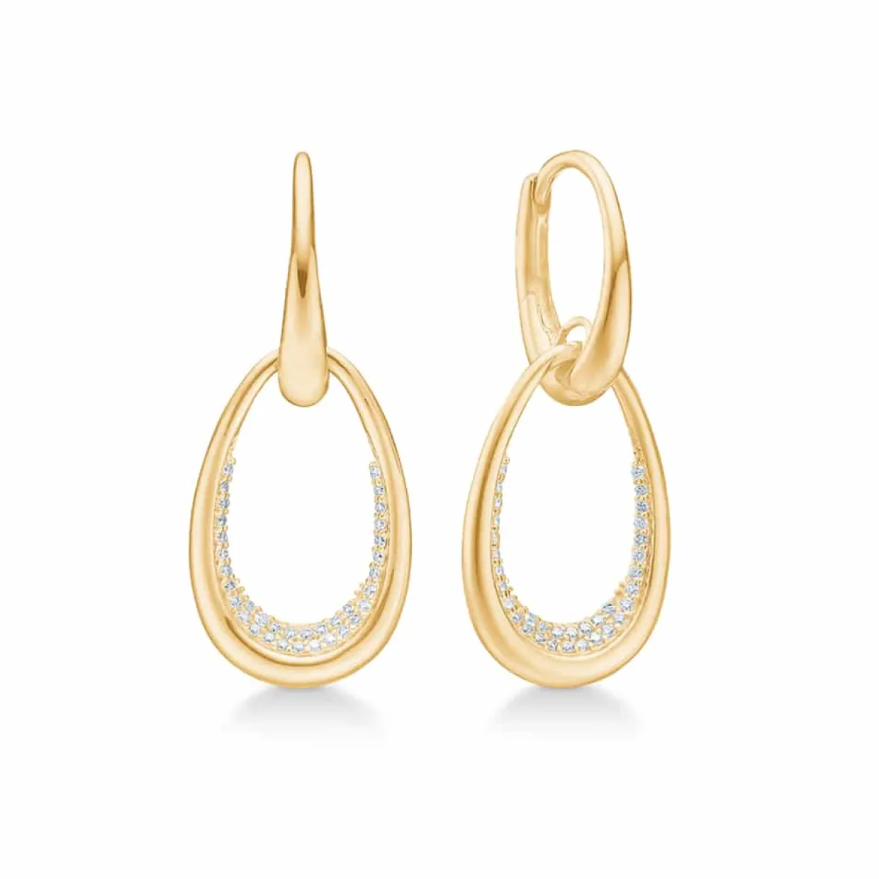 MADS Z DIAMOND ELLIPSE ØRERINGE 14 KARAT GULD MED BRILLANTER 0,23 CARAT - 1511070