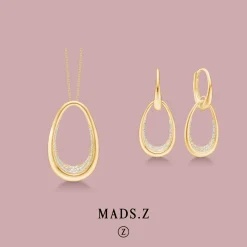 MADS Z DIAMOND ELLIPSE ØRERINGE 14 KARAT GULD MED BRILLANTER 0,23 CARAT - 1511070