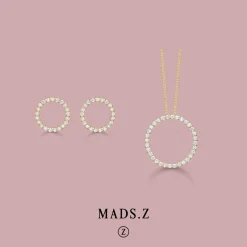MADS Z DIAMOND HALO 14 KARAT GULD VEDHÆNG CIRKEL MED BRILLANTER PÅ I ALT 0,20 CARAT - 1531026