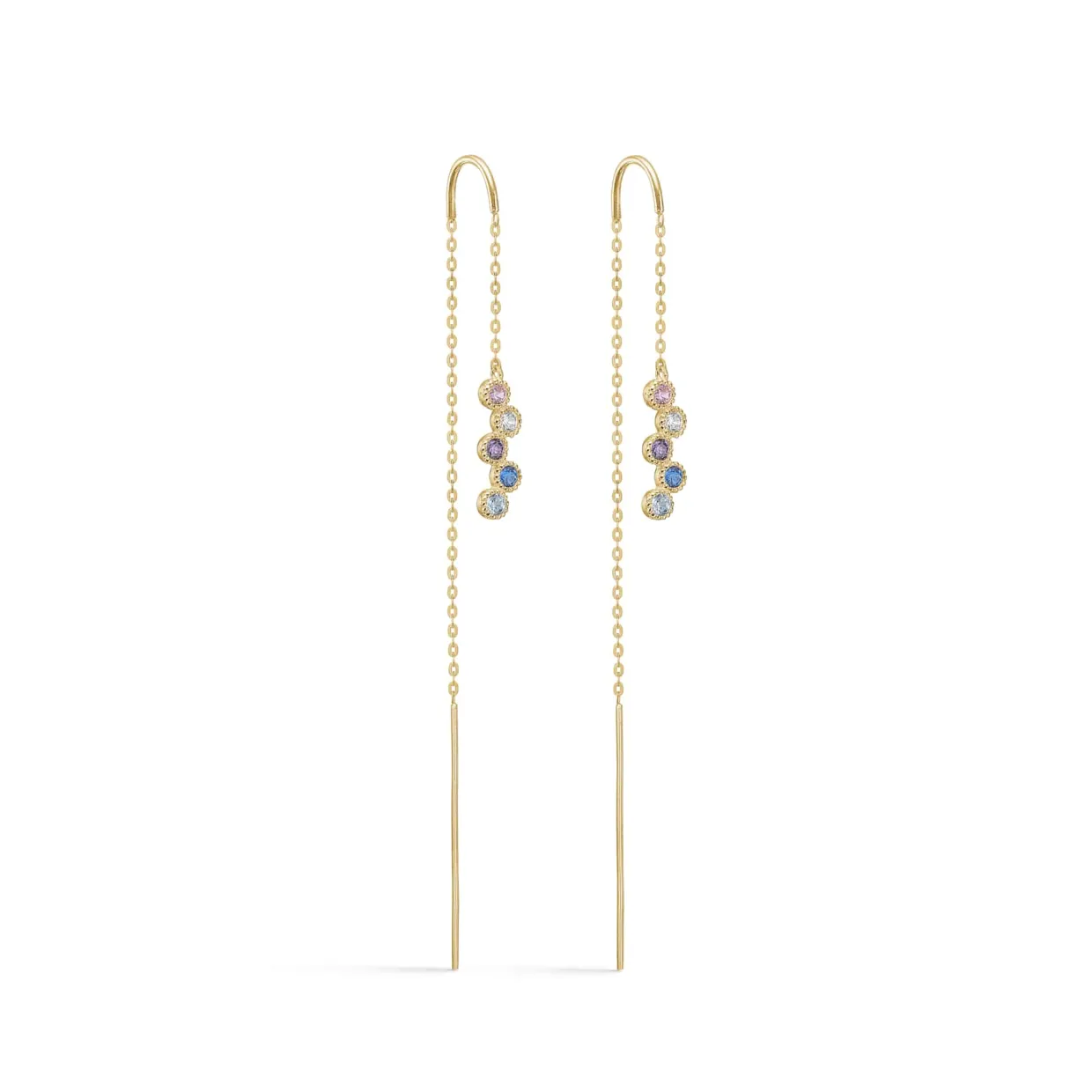 MADS Z DIDO ØREHÆNGER I 8 KARAT GULD MED FARVEDE ZIRKONIA - 3307171