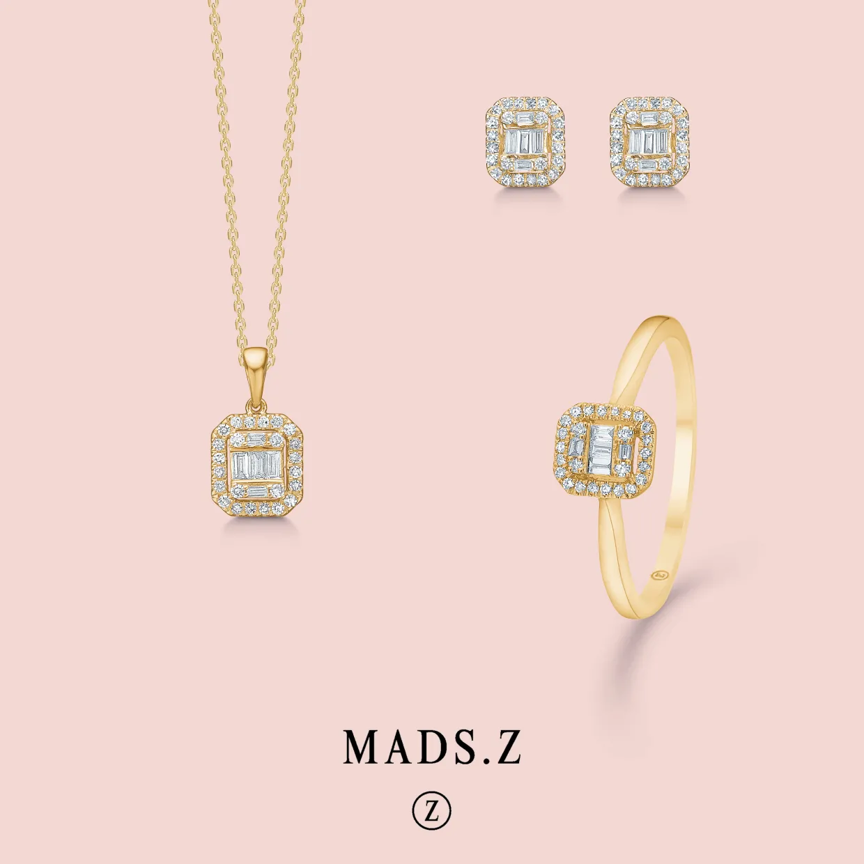 MADS Z ELIZABETH ØRERINGE 14 KARAT GULD MED DIAMANTER 0,18 CARAT - 1511030