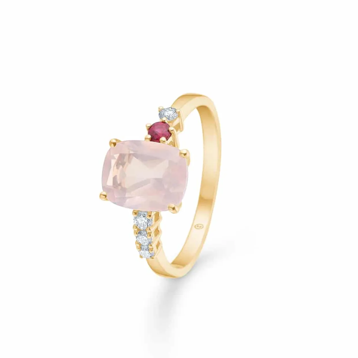MADS Z FELICITY 14 KARAT GULD RING MED ROSAKVARTS -1546069