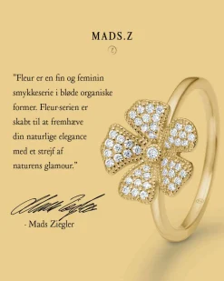 MADS Z FLEUR 14 KARAT GULD RING MED BRILLIANTER - 1541108