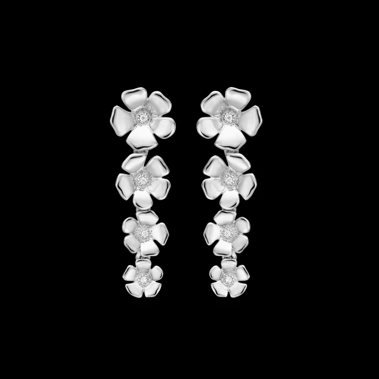 MADS Z FLEUR ØRERINGE I SØLV MED HVID TOPAS - 2116110