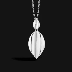 MADS Z HALSKÆDE I SØLV MED OVALT VEDHÆNG - 2120100