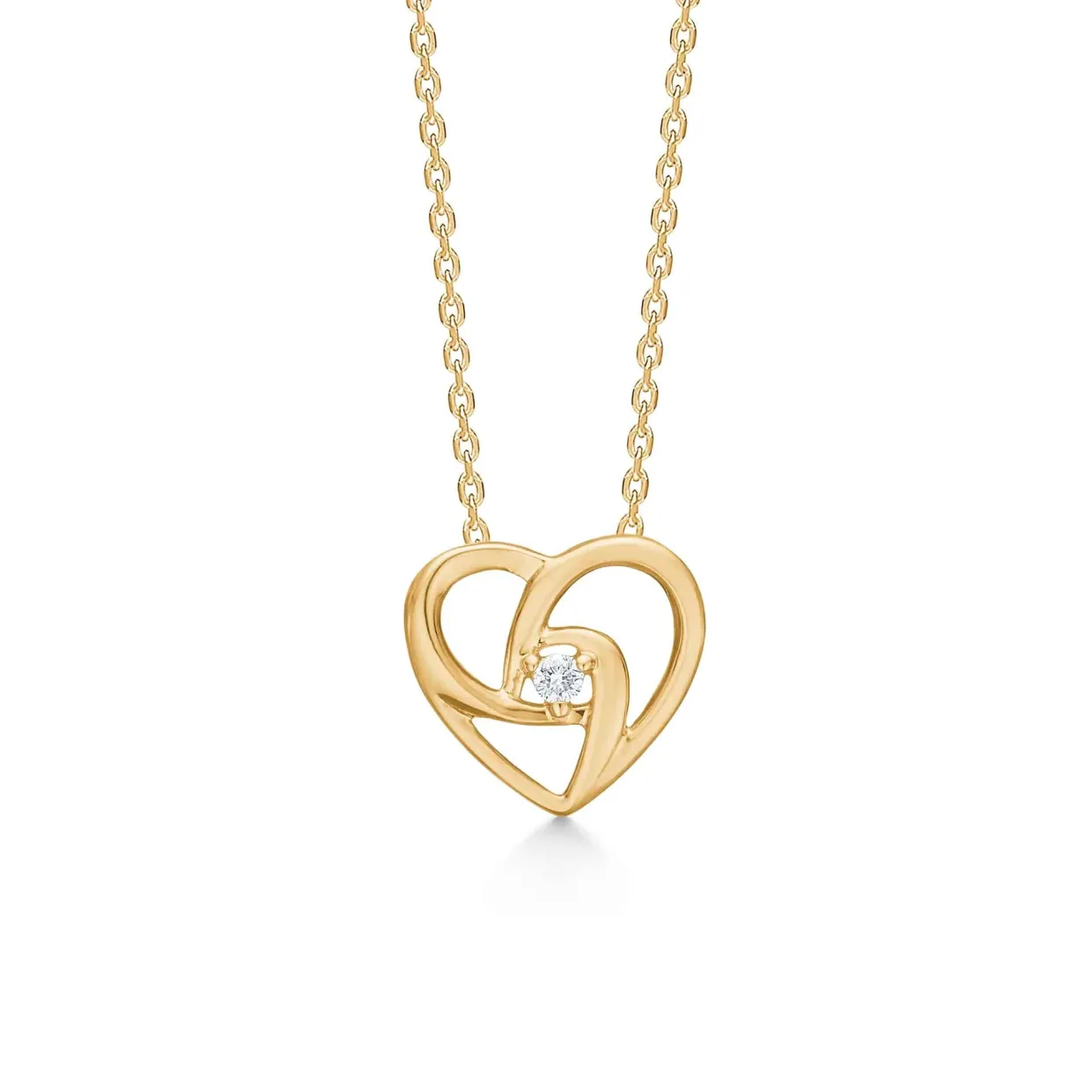 MADS Z HJERTE VEDHÆNG 14 KARAT GULD MED 0,03 CARAT BRILLANT - 1521046