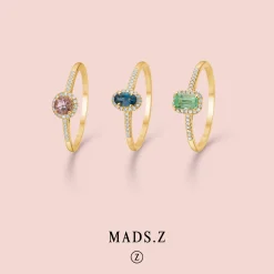MADS Z MADELEINE RING I 14 KARAT GULD MED LONDON BLUE TOPAS - 1546011