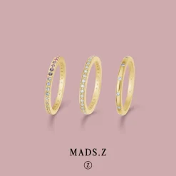 MADS Z POETRY RAINBOW RING 14 KARAT GULD MED ÆGTE STEN - 1544061