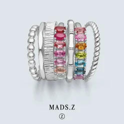 MADS Z POETRY RUBY RING SØLV MED ÆGTE STEN - 2144052