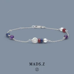 MADS Z SCATTERED TEARS ARMBÅND SØLV MED ÆGTE STEN - 2156088
