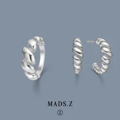 MADS Z SWIRL ØRERINGE SØLV SNOET - 2110059