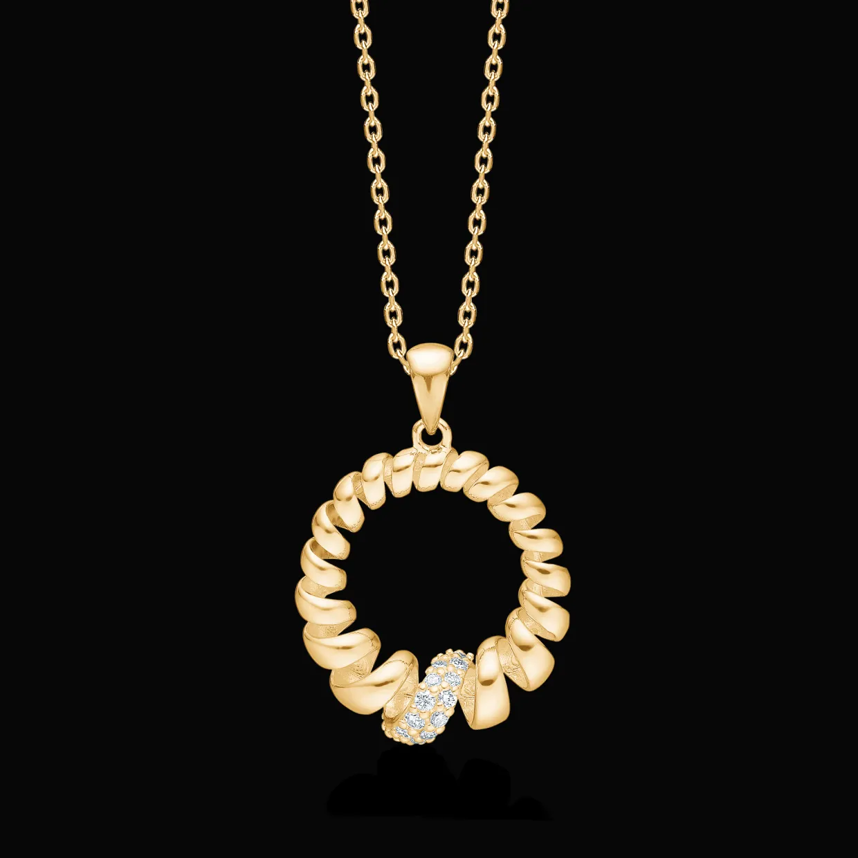 MADS Z SWIRL W. DIAMOND VEDHÆNG 14 KARAT GULD MED BRILLANTER - 1531159