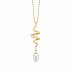 MADS Z SWIRL W. PEARL VEDHÆNG 14 KARAT GULD - 1533086