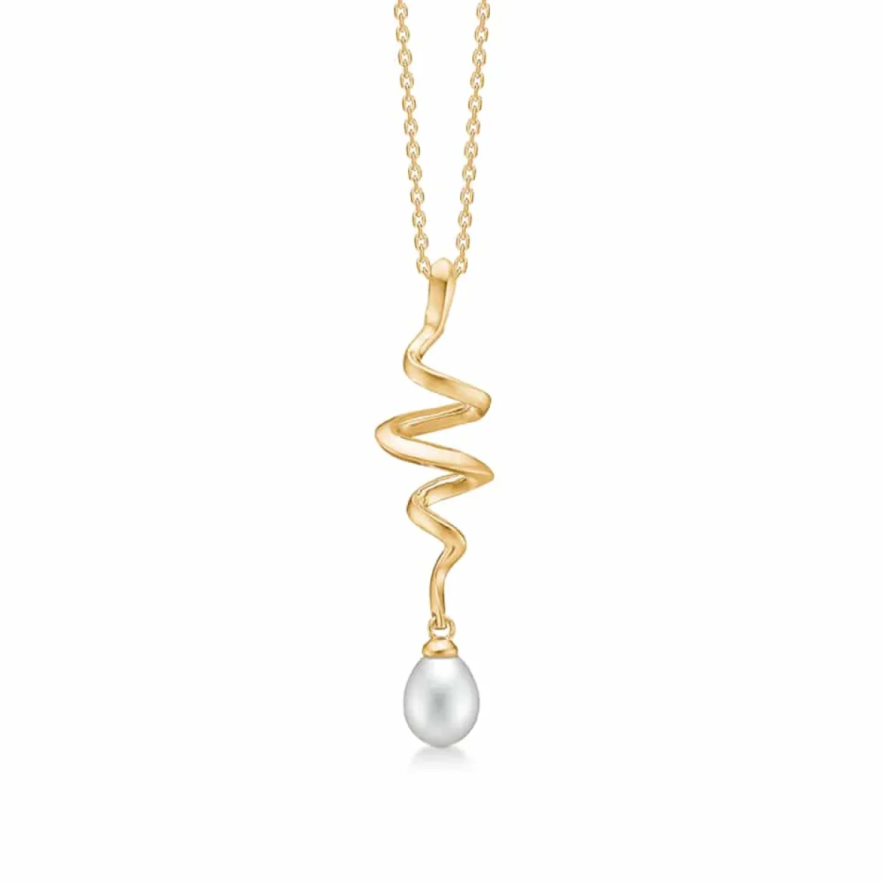 MADS Z SWIRL W. PEARL VEDHÆNG 14 KARAT GULD - 1533086