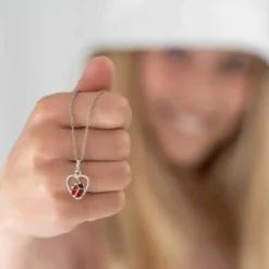 NOA KIDS HALSKÆDE SØVL HJERTE MED MARIEHØNE - 869 161