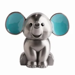 NOA KIDS SPAREBØSSE ELEFANT FORTINNET BLÅ ØRER - 152-76275