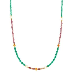 NORDAHL ANDERSEN HALSKÆDE SØLV FORGYLDT MED FARVEDE PERLER ICE52 - 20890375900
