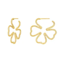 NORDAHL JEWELLERY ADORE52 ØRERINGE CREOL FORGYLDT SØLV FIRKLØVER - 30260235900