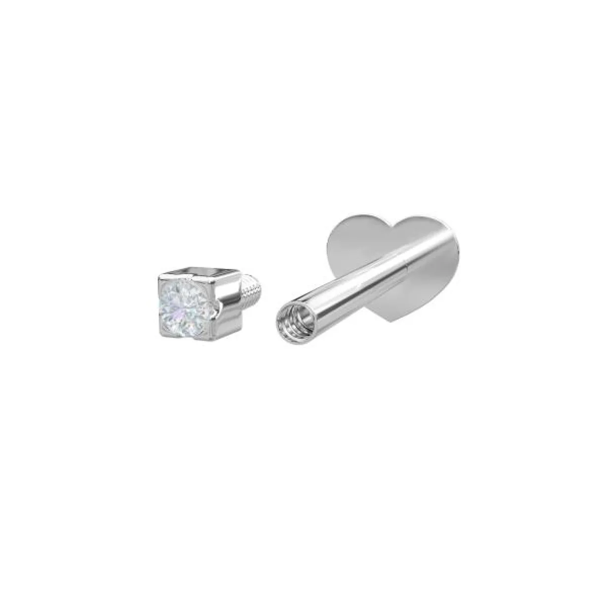 NORDAHL JEWELLERY LABRET PIERCING SØLV MED ZIRKONIA - 30140050900