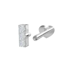 NORDAHL JEWELLERY LABRET PIRCING SØLV MED 3 ZIRKONIA - 30140030900