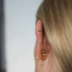 NORDAHL JEWELLERY LABRET 14 KARAT GULD MED 3 DIAMANTER - 30140070500