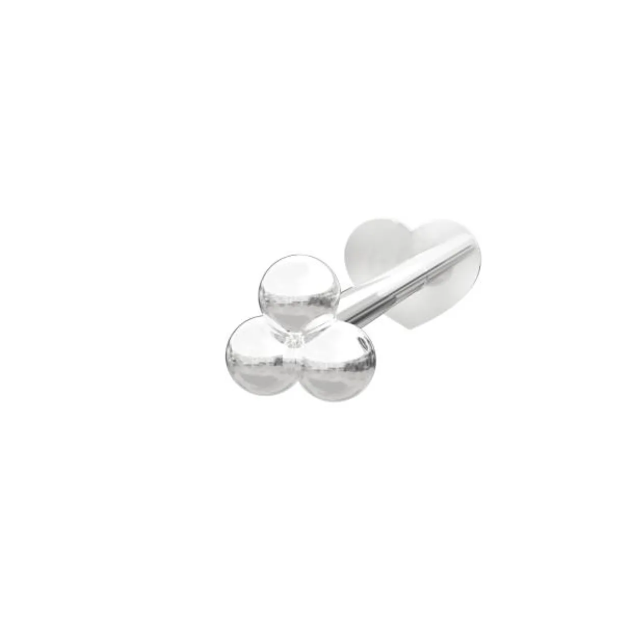 NORDAHL JEWELLERY LABRET PIERCING SØLV MED TRE KUGLER - 30140020900