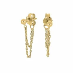 NORDAHL JEWELLERY ØRERINGE SØLV FORGYLDT MED KÆDE - 325 720-3