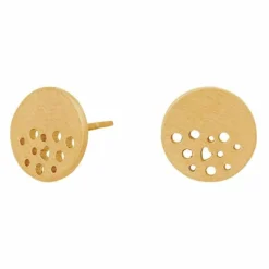 NORDAHL JEWELLERY SØLV FORGYLDT ØRESTIK CIRKEL MED HULLER 10 MM - 325 654-3