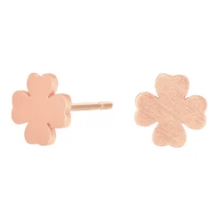 NORDAHL JEWELLERY SØLV ØRERINGE STIK ROSA FORGYLDT FIRKLØVER LUCKY 7 MM - 325 635-4