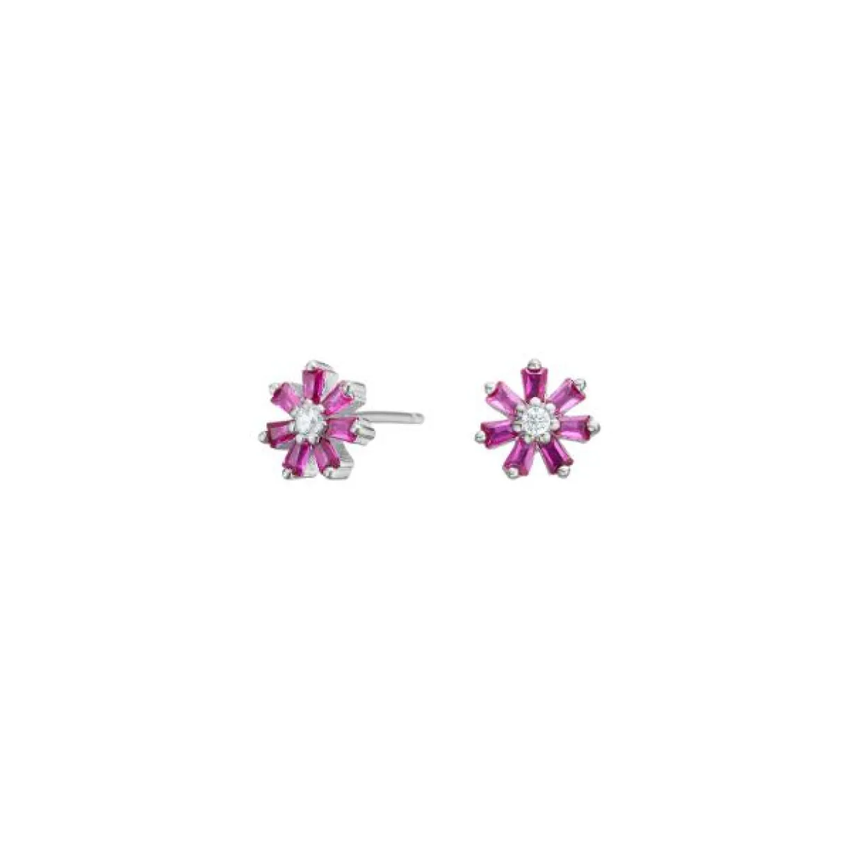 NORDAHL JEWELLERY SØLV ØRESTIKKER BLOMST RØD - 30458180900